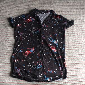 Soft, button up PJs.  Astro-print!